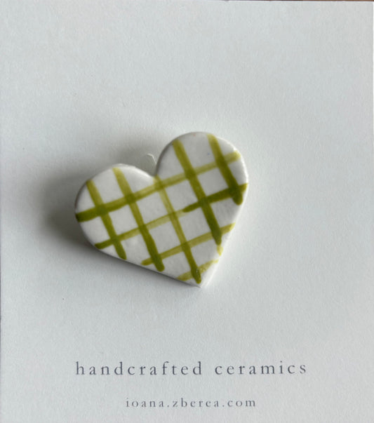 Porcelain Heart Brooch