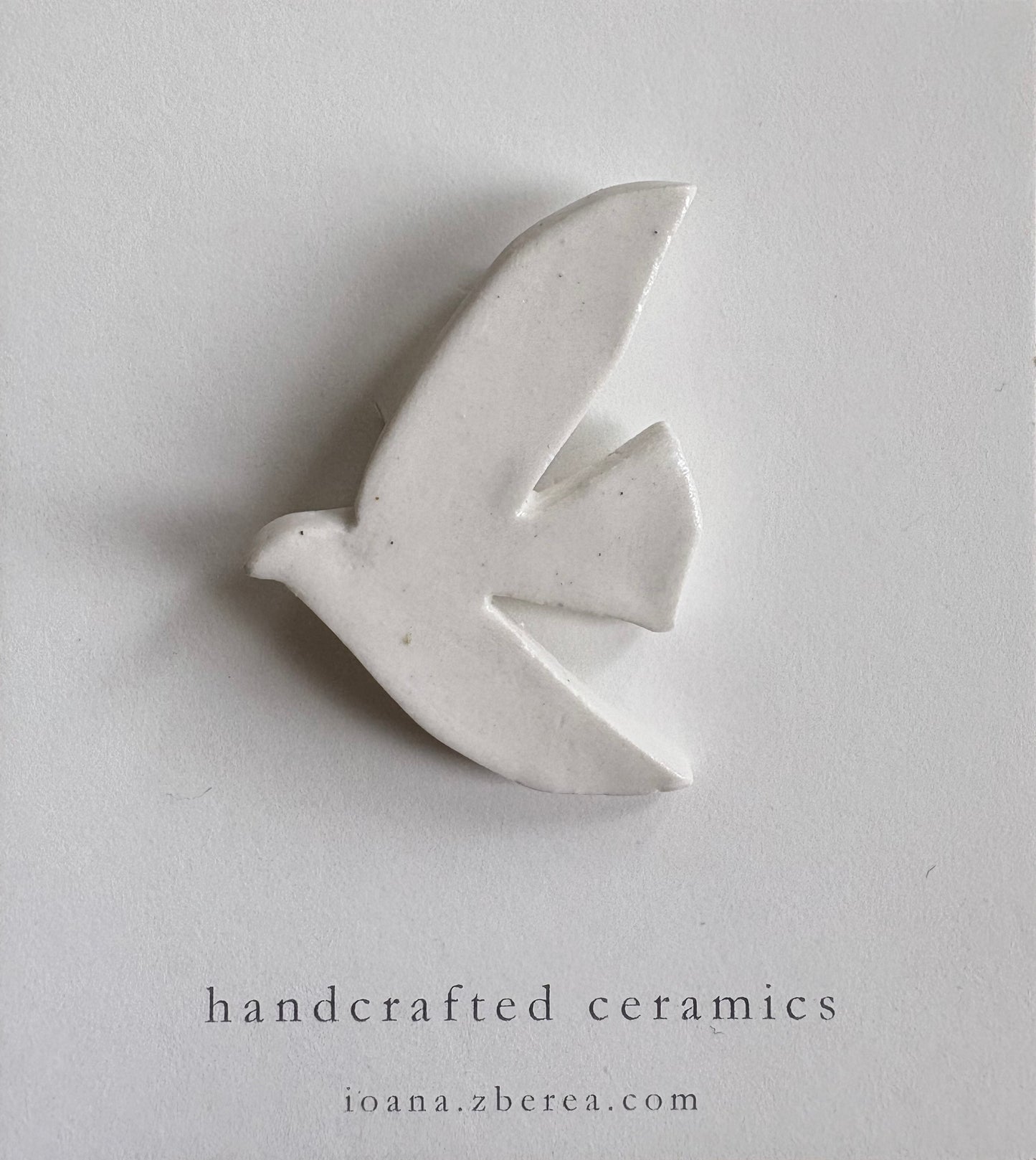 White Dove -Porcelain Brooch